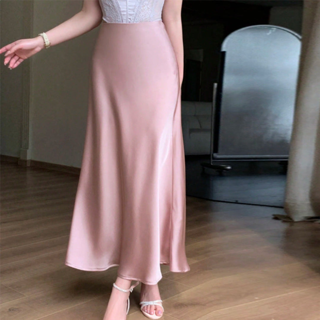 Women Blush Silk Skirt Artisio