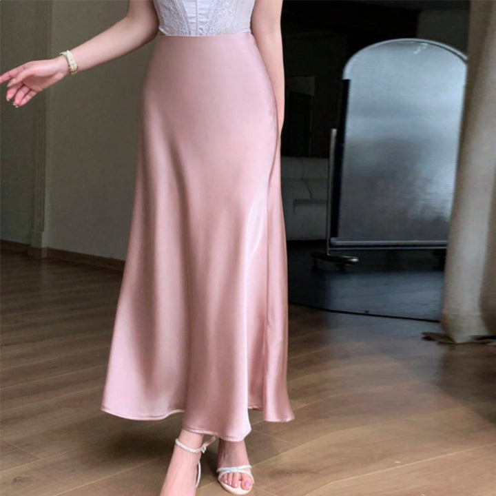 Women Blush Silk Skirt Artisio