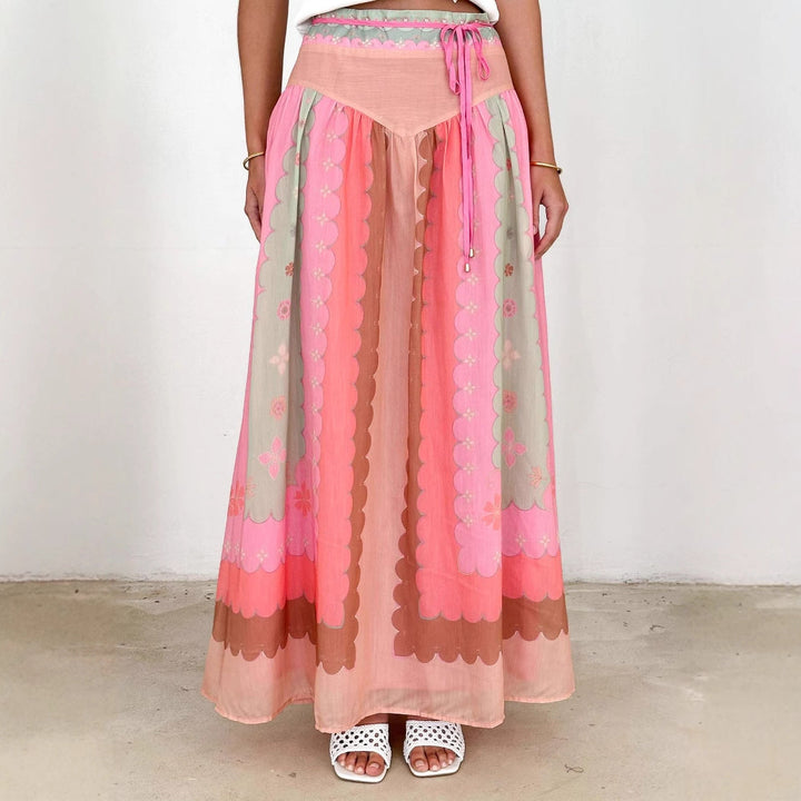 Women Boho Printed Maxi Skirt Artisio