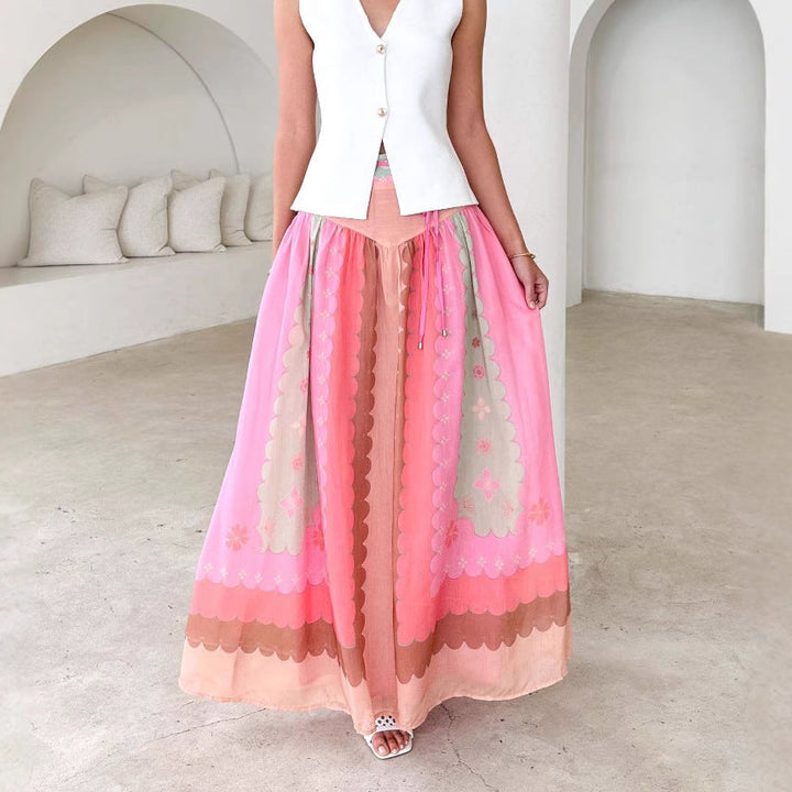 Women Boho Printed Maxi Skirt Artisio