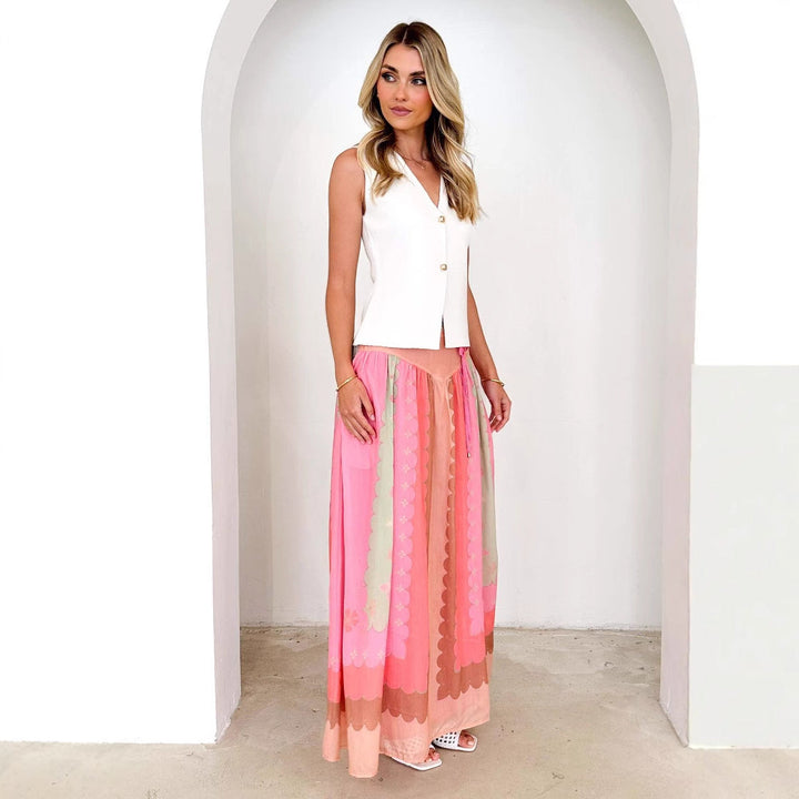 Women Boho Printed Maxi Skirt Artisio