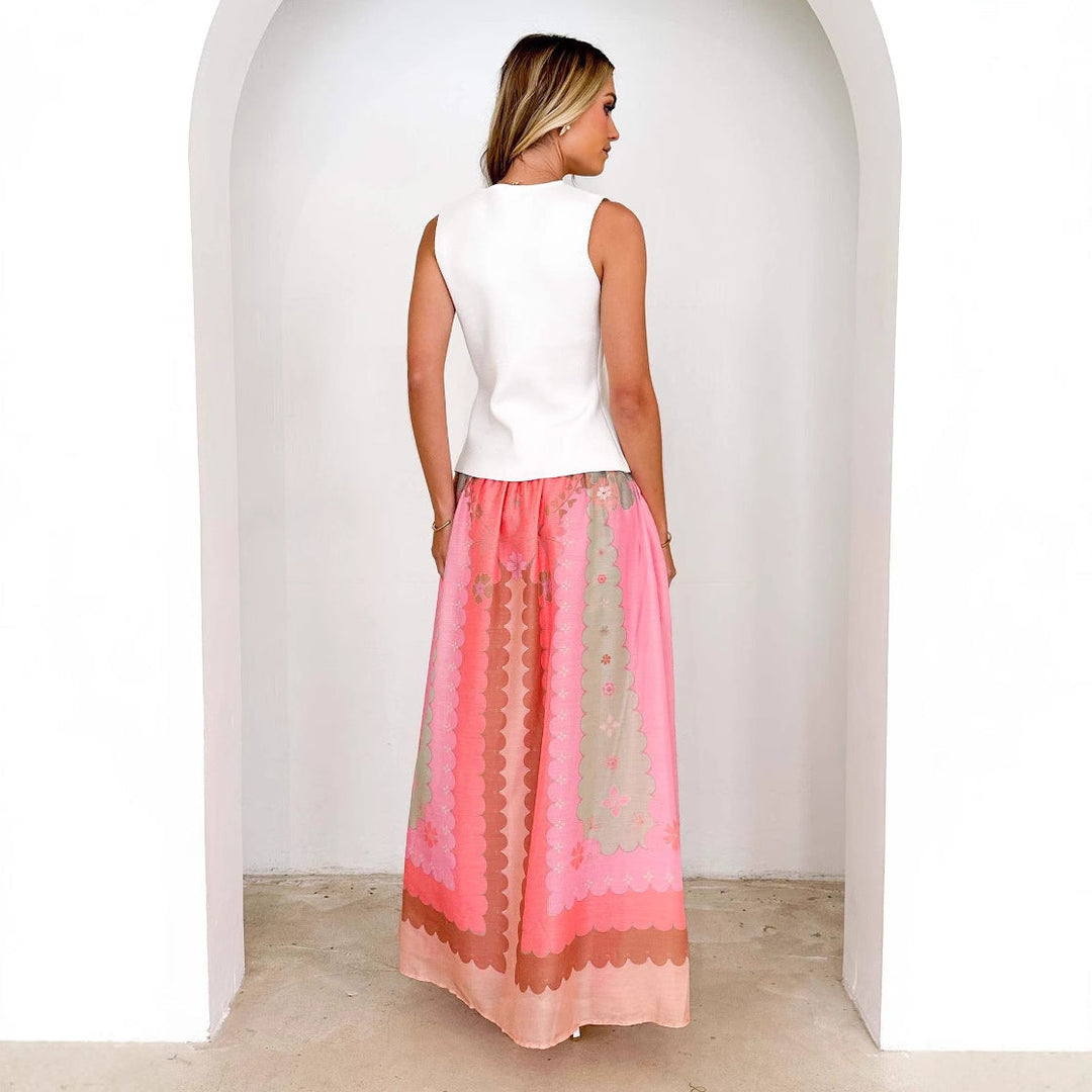 Women Boho Printed Maxi Skirt Artisio