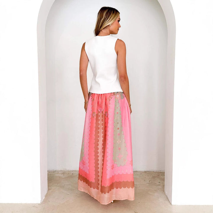 Women Boho Printed Maxi Skirt Artisio