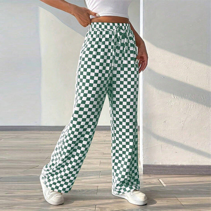 Women Checkered Wide Pants Artisio