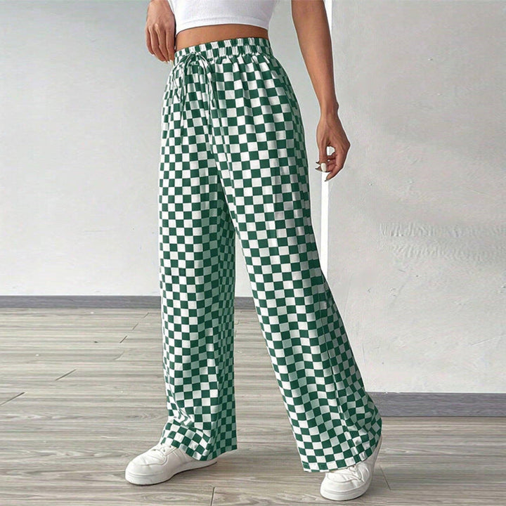 Women Checkered Wide Pants Artisio