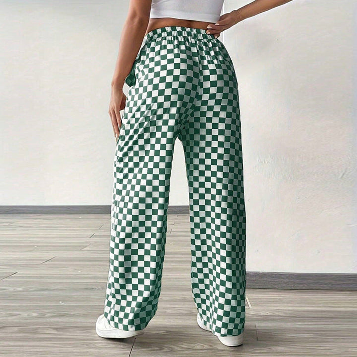 Women Checkered Wide Pants Artisio