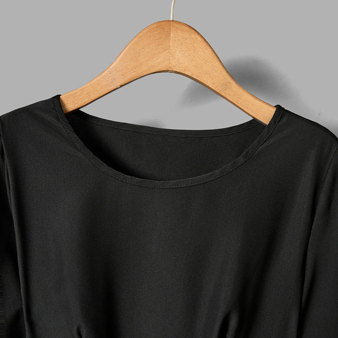 Women Contrast Peplum Top Artisio