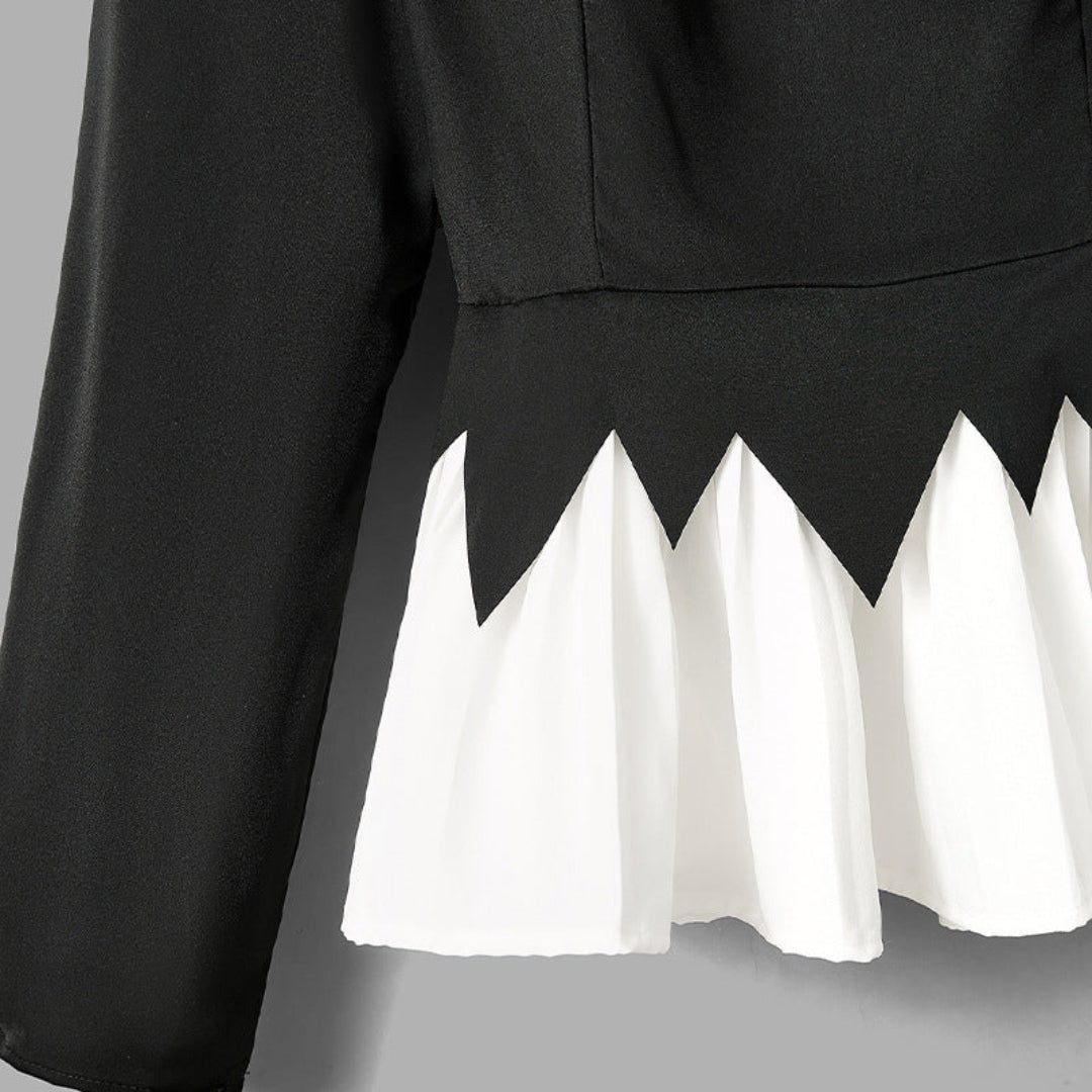 Women Contrast Peplum Top Artisio