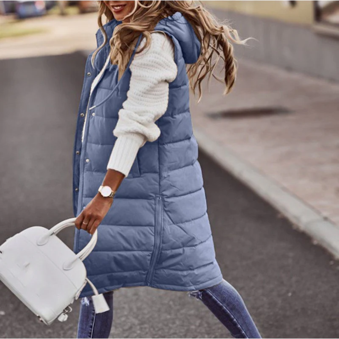 Women Cozy Quilted Hooded Vest Artisio