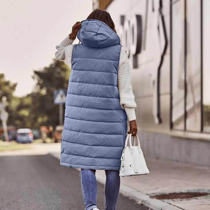 Women Cozy Quilted Hooded Vest Artisio