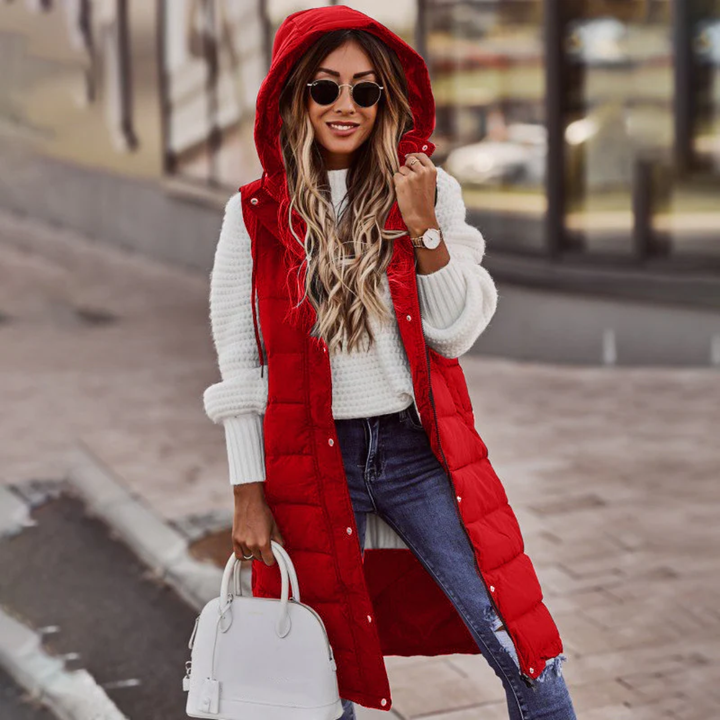 Women Cozy Quilted Hooded Vest Artisio