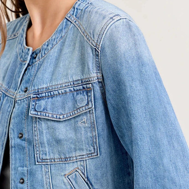 Women Cropped Denim Jacket Artisio