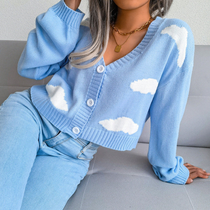 Women Cute Graphic Cardigan Artisio
