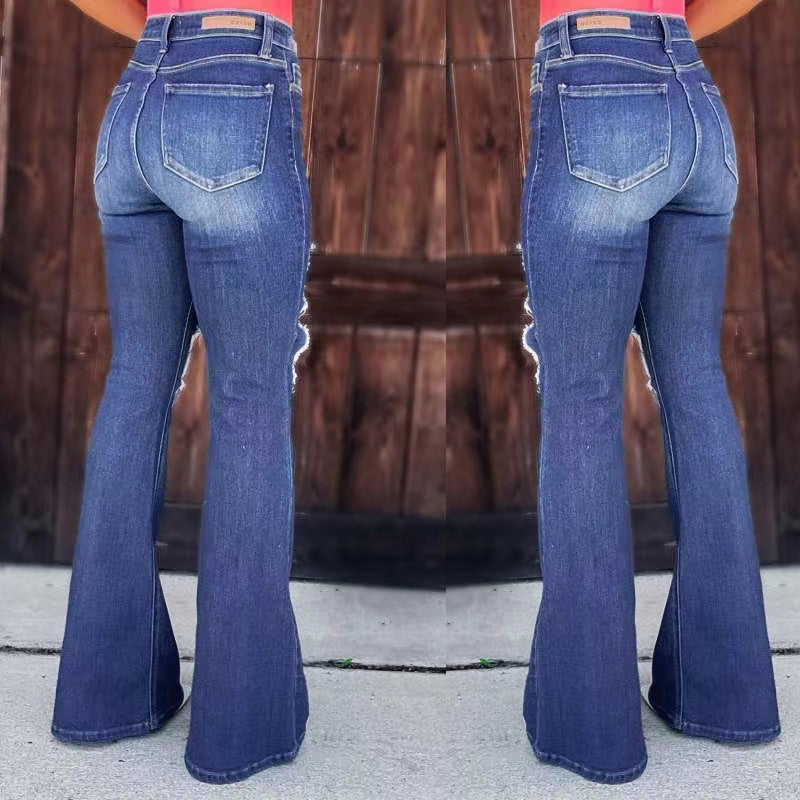 Women Distressed Flare Jeans Artisio