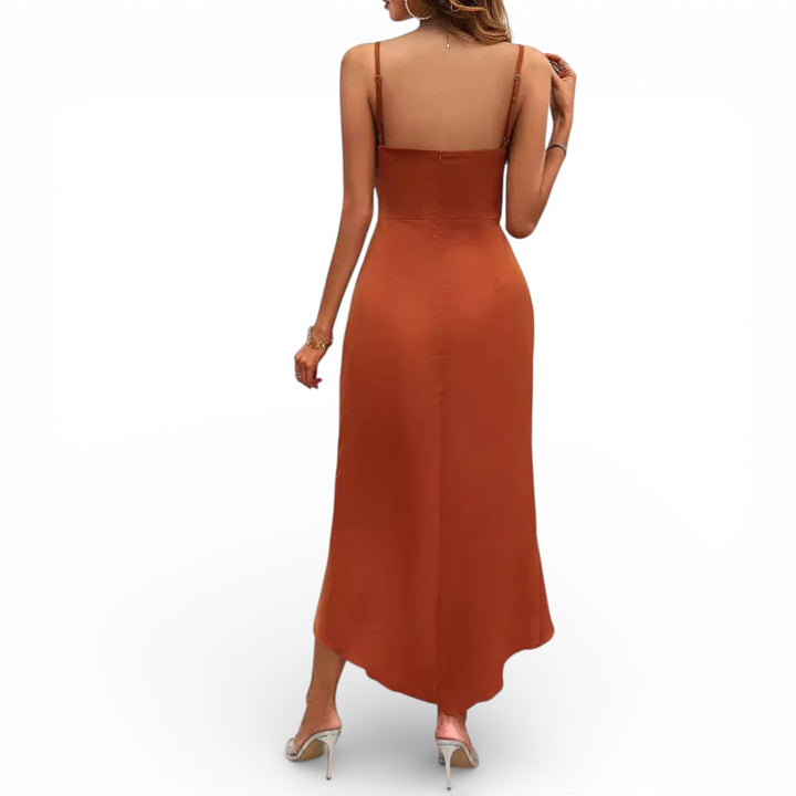 Women Draped Wrap Midi Dress Artisio