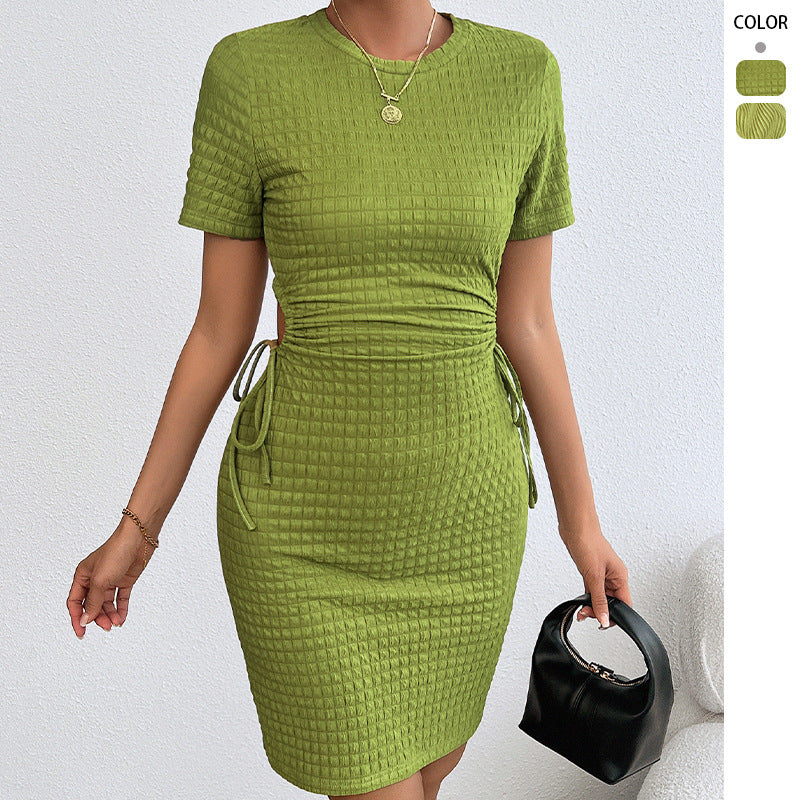 Women Drawstring Shirt Dress Artisio