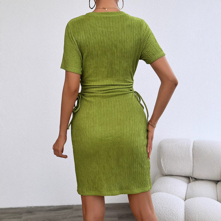 Women Drawstring Shirt Dress Artisio