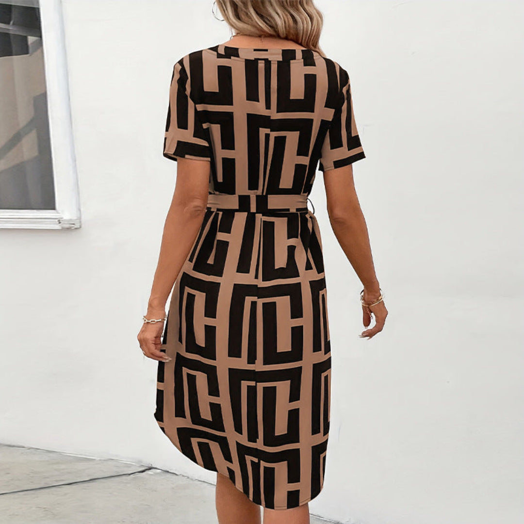 Women Elegant Geometric Dress Artisio