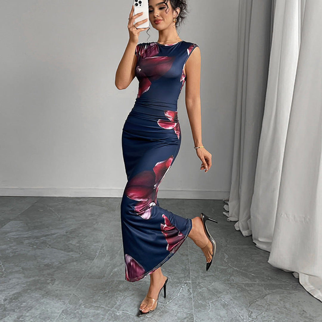 Women Floral Bodycon Maxi Dress Artisio