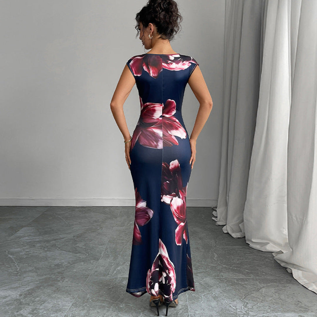 Women Floral Bodycon Maxi Dress Artisio