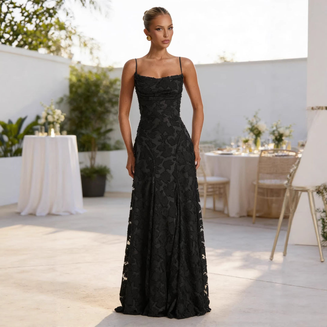 Women Floral Lace Evening Gown Artisio