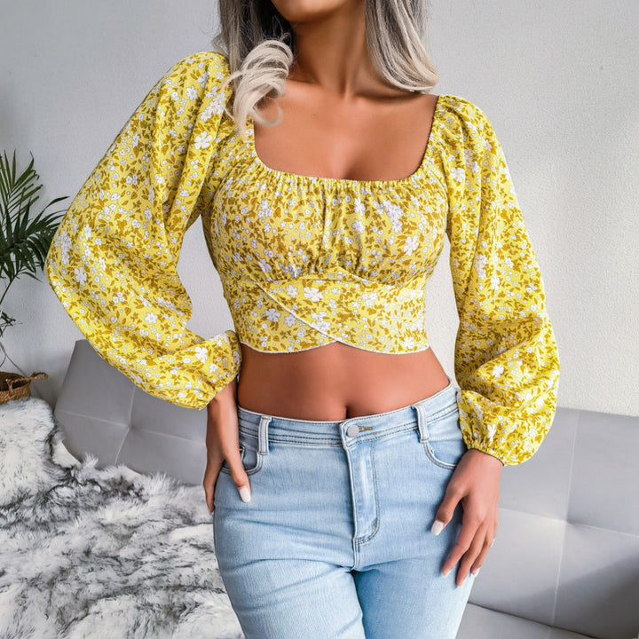 Women Floral Square Neck Top Artisio