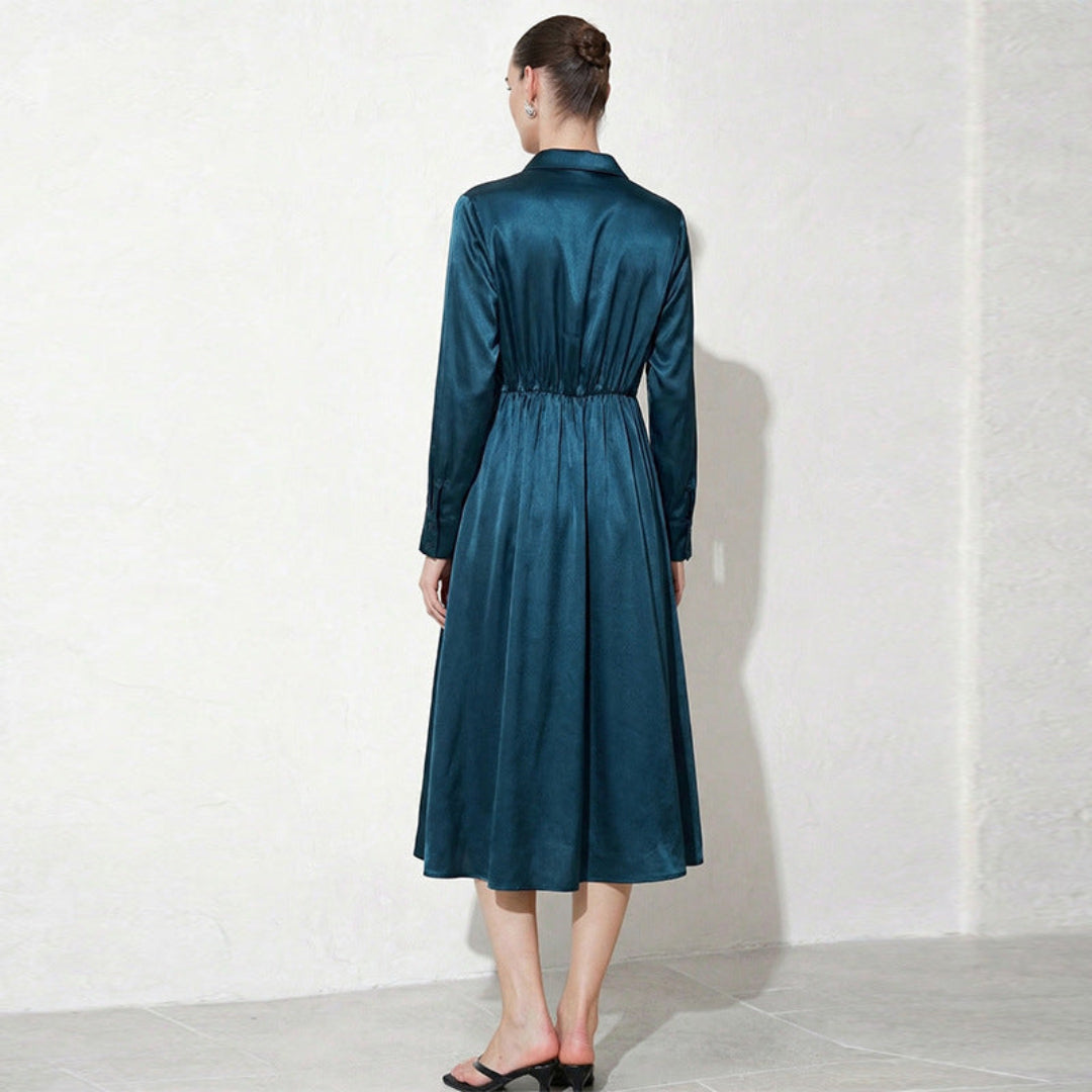 Women Graceful Satin Midi Dress Artisio