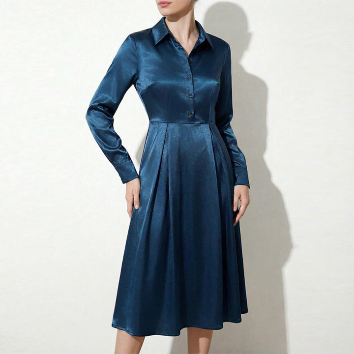 Women Graceful Satin Midi Dress Artisio