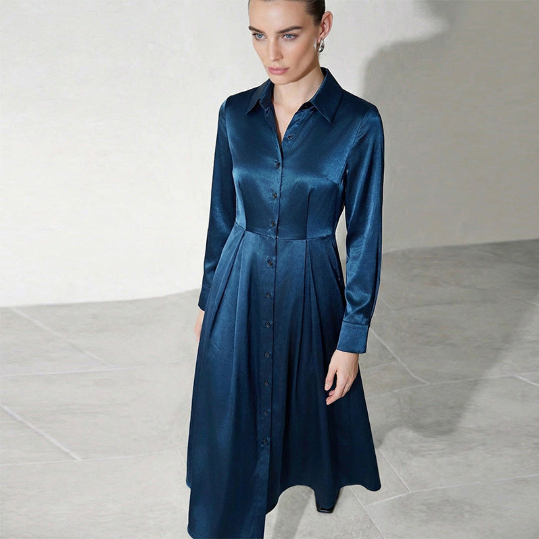 Women Graceful Satin Midi Dress Artisio