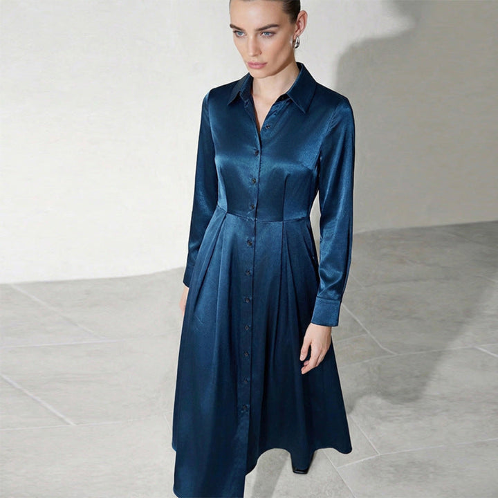 Women Graceful Satin Midi Dress Artisio
