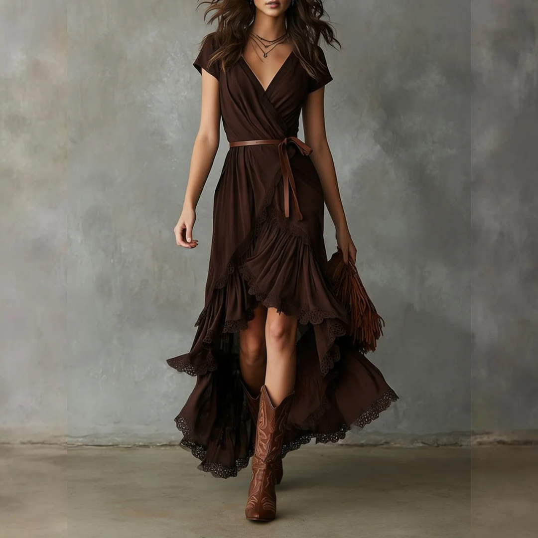 Women High-Low Wrap Dress Artisio