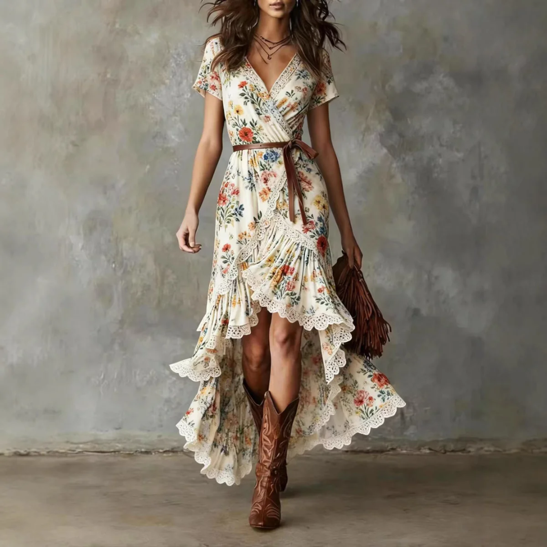 Women High-Low Wrap Dress Artisio