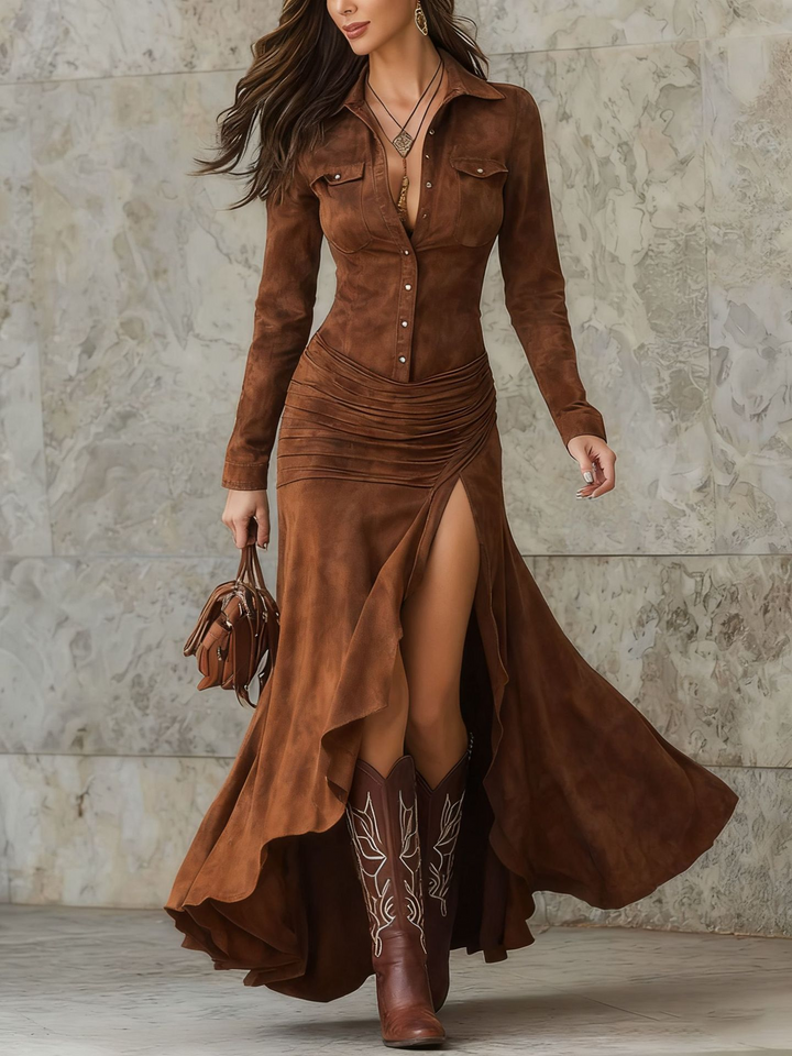 Women High-Low Wrap Dress Artisio