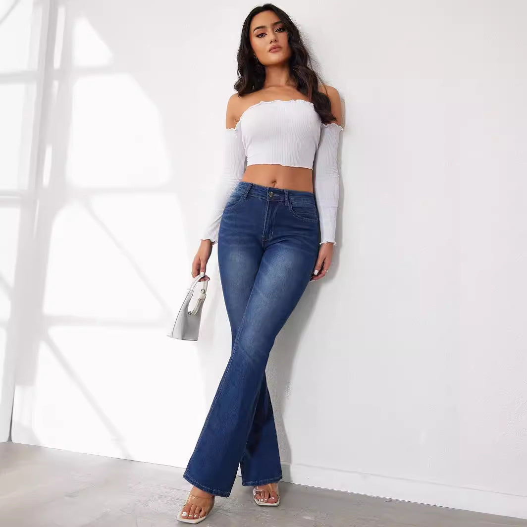 Women High Waist Flared Jeans Artisio