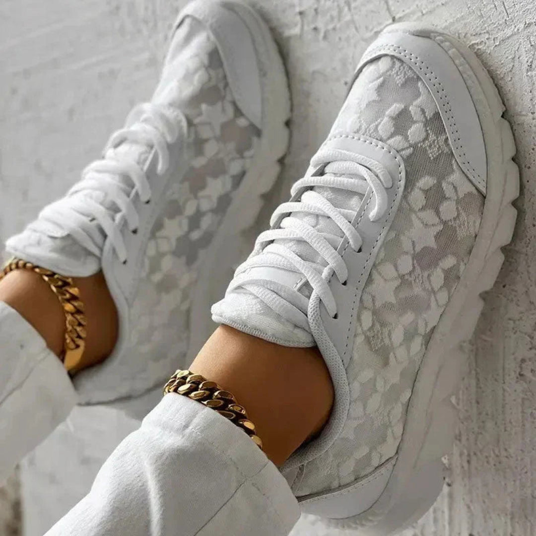 Women Lace Mesh Chunky Sneakers Artisio