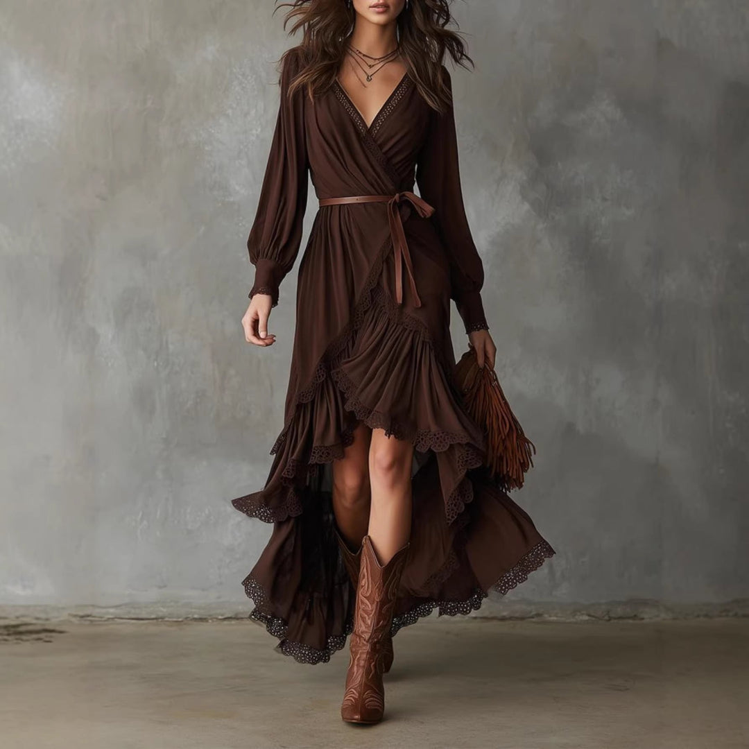 Women Layered Hem Maxi Dress Artisio