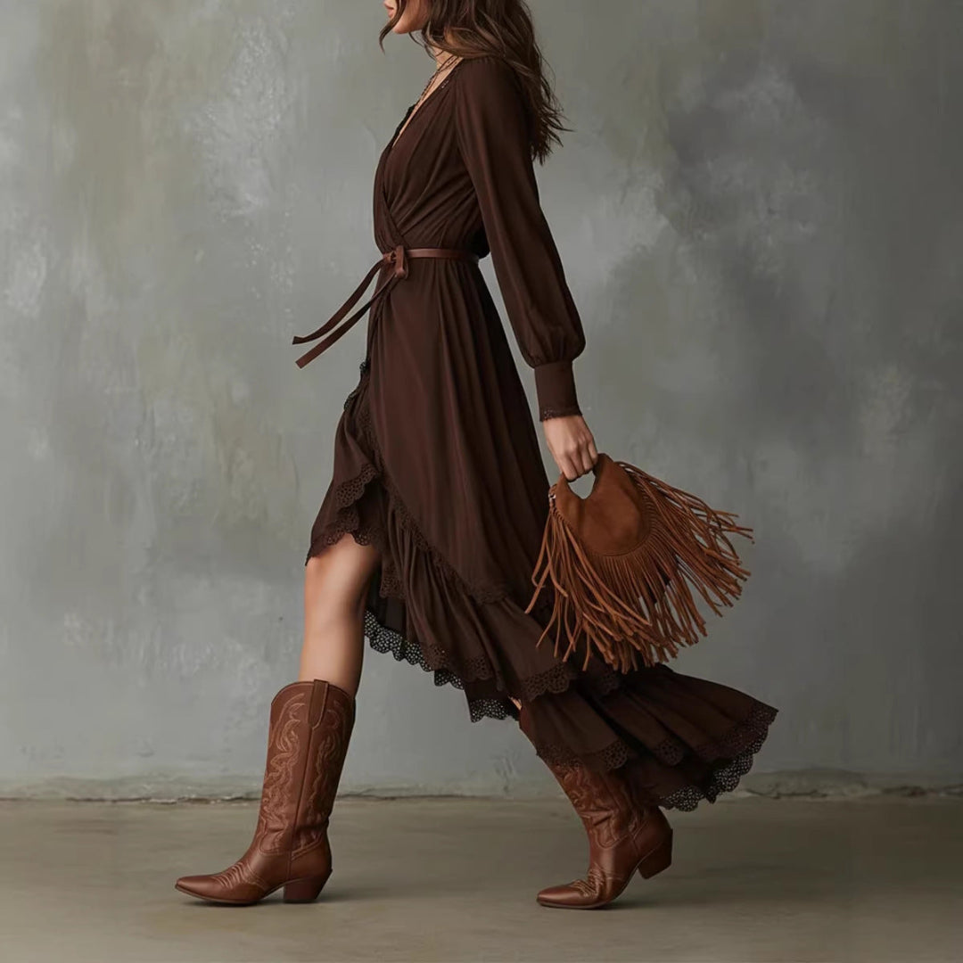 Women Layered Hem Maxi Dress Artisio