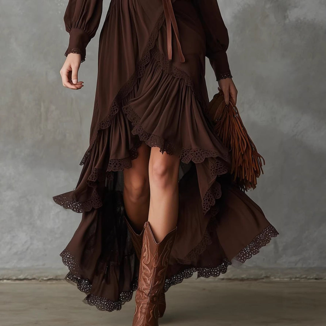 Women Layered Hem Maxi Dress Artisio