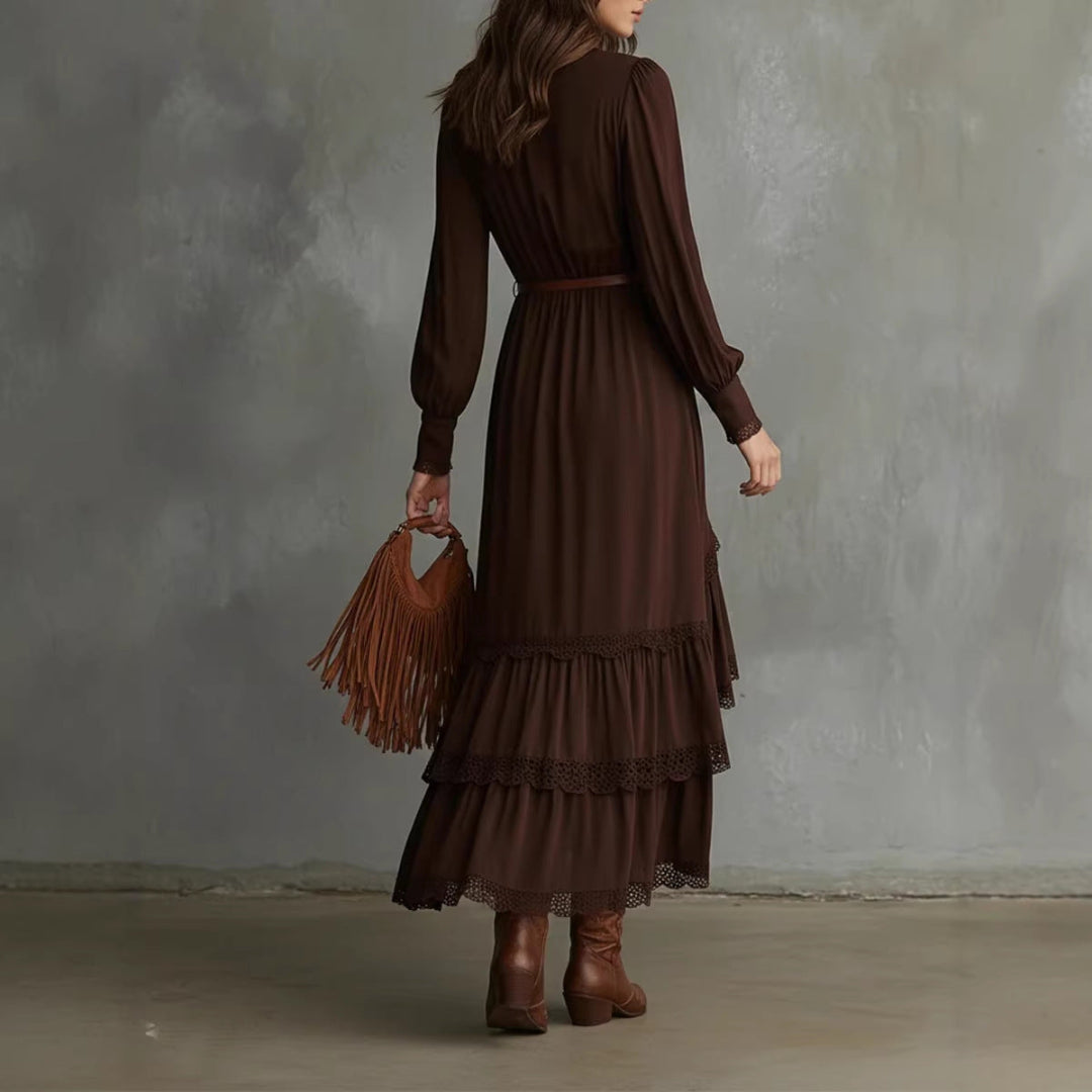 Women Layered Hem Maxi Dress Artisio