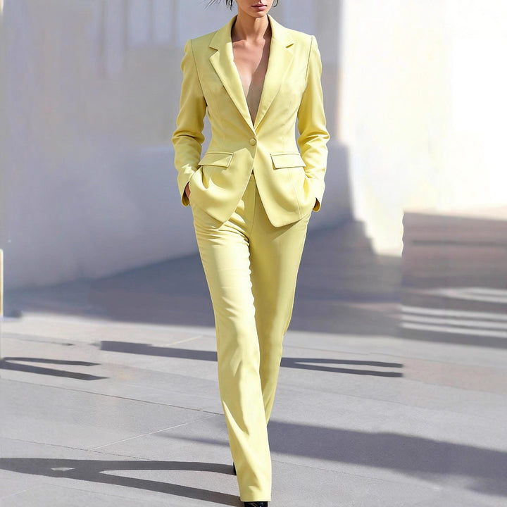 Women Lemon Tailored Suit Set Artisio