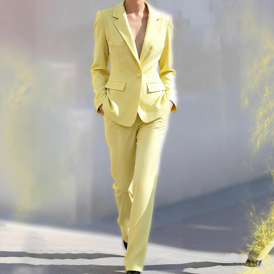 Women Lemon Tailored Suit Set Artisio