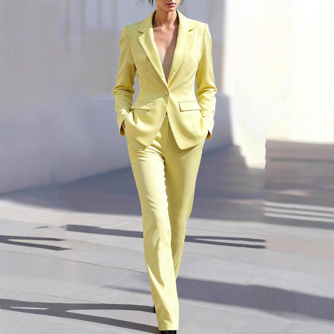 Women Lemon Tailored Suit Set Artisio