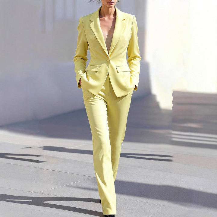 Women Lemon Tailored Suit Set Artisio