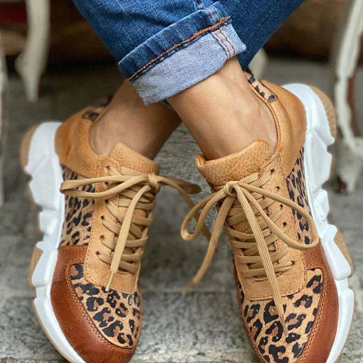 Women Leopard Chic Casual Sneakers Artisio