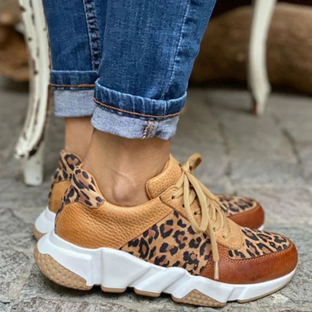 Women Leopard Chic Casual Sneakers Artisio