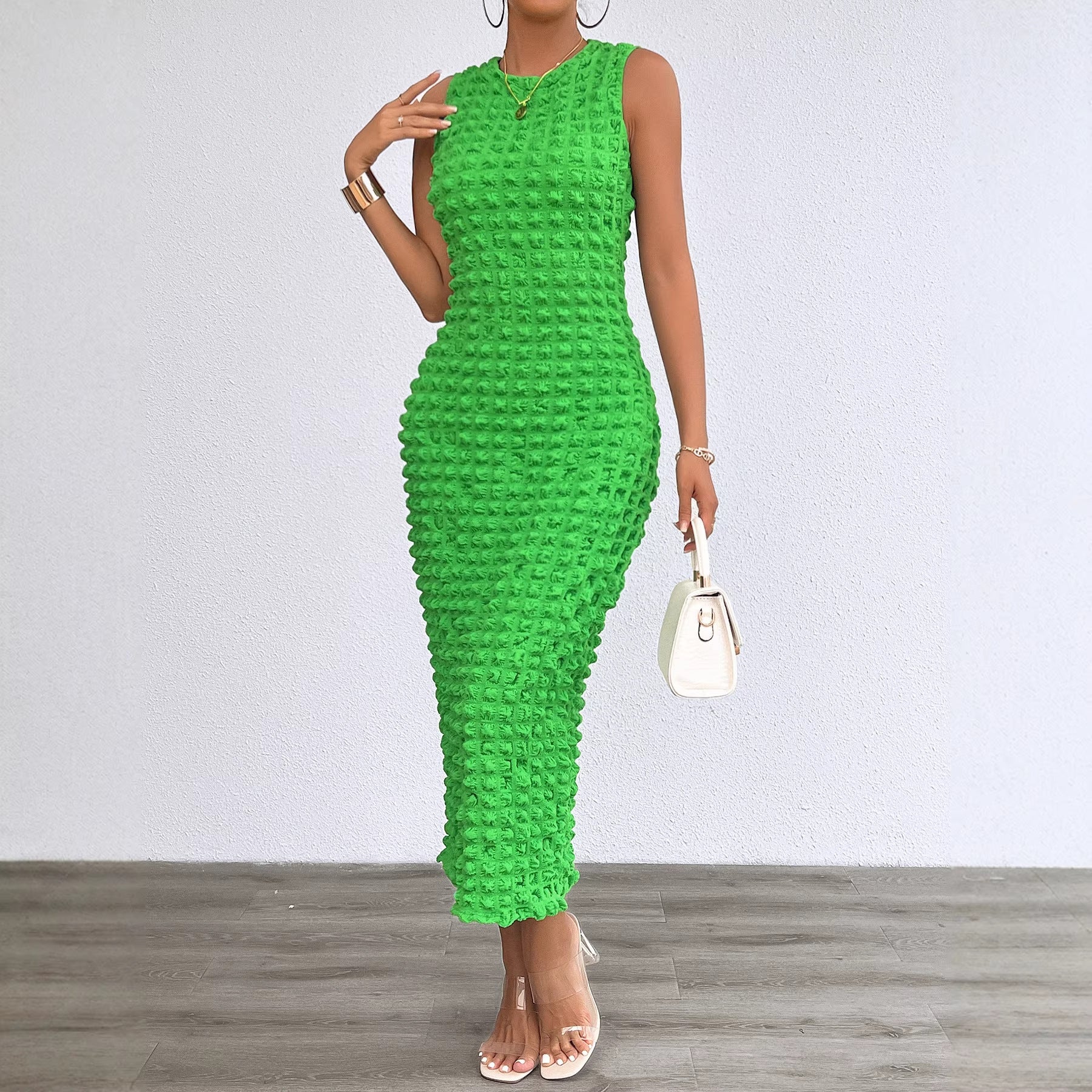 Women Lime Bubble Bodycon Dress Artisio