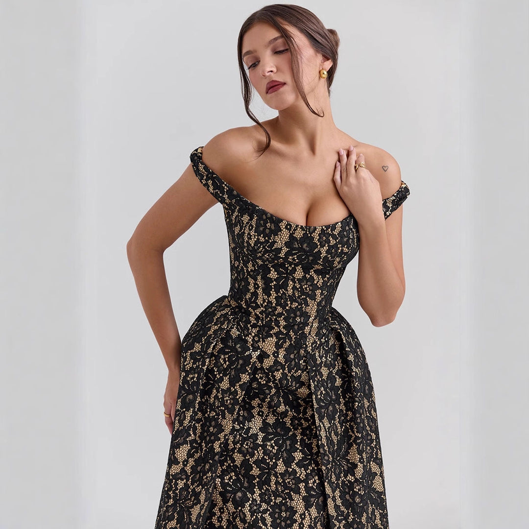 Women Off Shoulder Vintage Dress Artisio