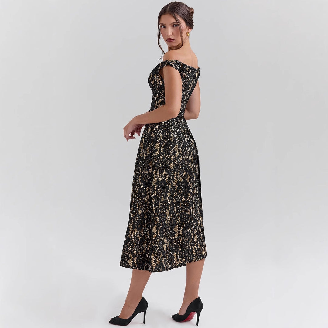 Women Off Shoulder Vintage Dress Artisio