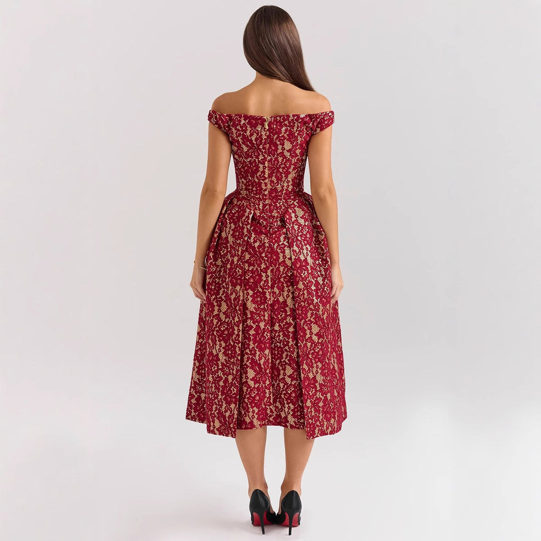Women Off Shoulder Vintage Dress Artisio