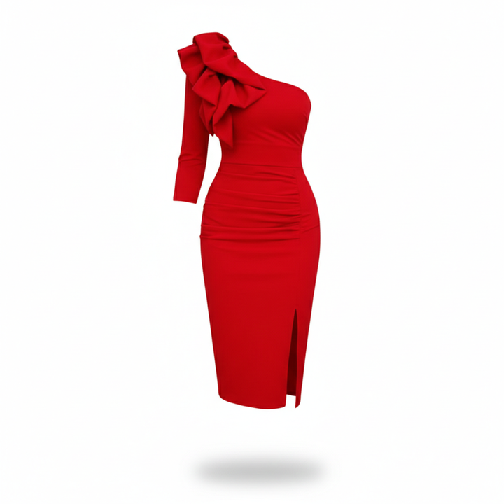 Women One Shoulder Midi Dress Artisio